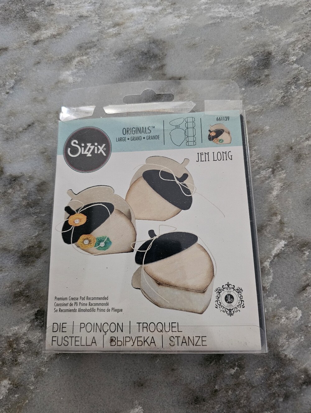 Sizzix Originals Die Box Acorn 661139 Jen Long 3D Favor Gift Treat Box Craft